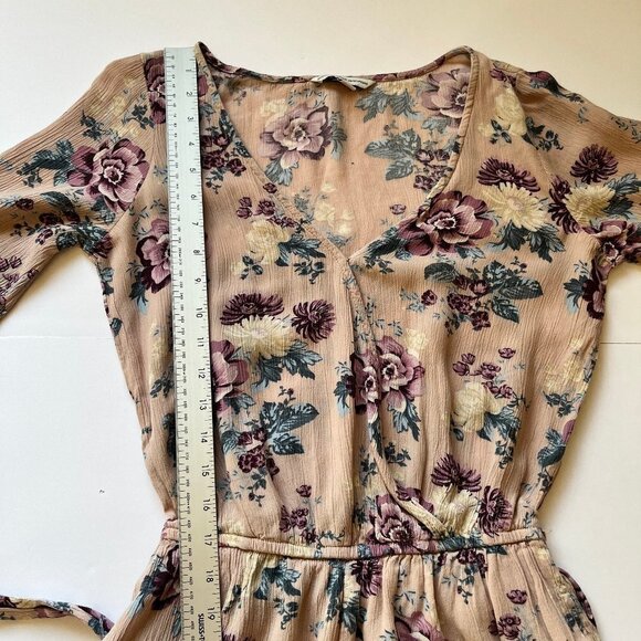 American Eagle AEO Romper Boho Jumper Floral  Western Pockets Ruffle Feminine XS - Picture 9 of 15